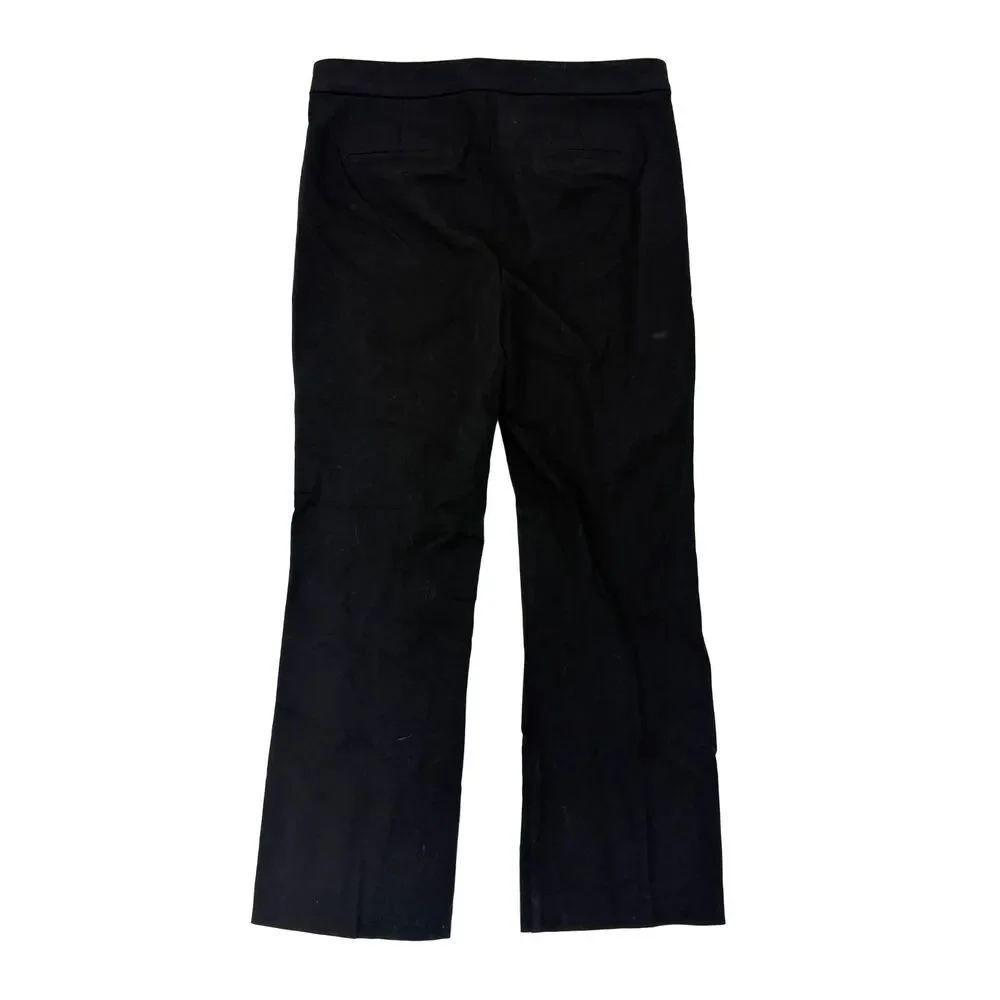 J.CREW Nicki Flare Pant 12 Black Ankle Cropped High Waist Twill NWT B69